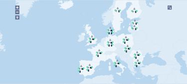 Map overview of active projects in Eurowind Energy market